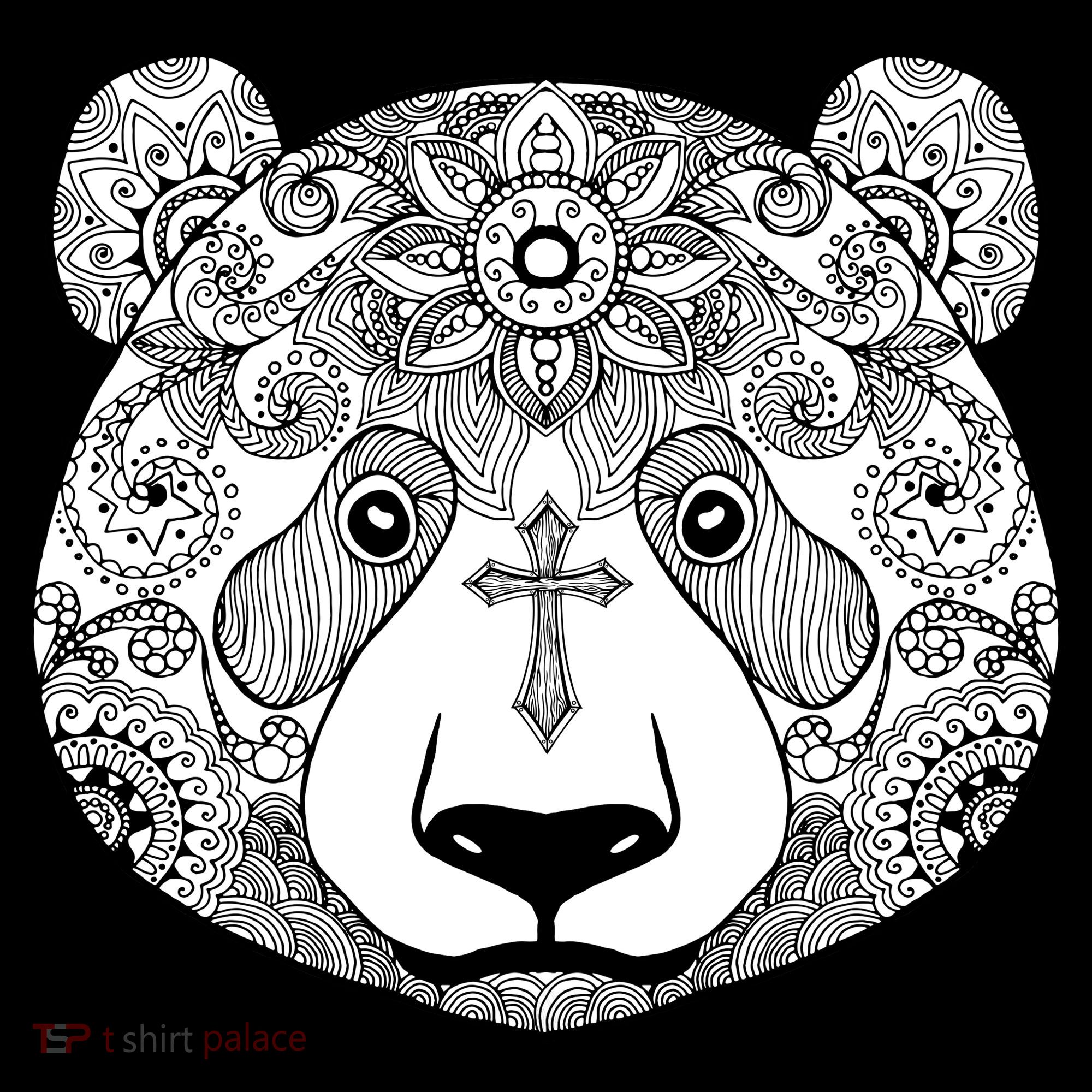 Sugar Flower Grey Style Panda Bear Sweatshirt