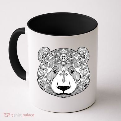 Sugar Flower Grey Style Panda Bear Coffee Mug