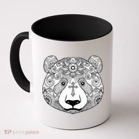 Sugar Flower Grey Style Panda Bear Coffee Mug thumb 0