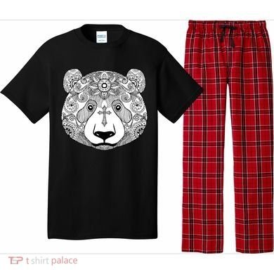 Sugar Flower Grey Style Panda Bear Pajama Set