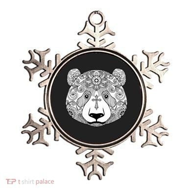 Sugar Flower Grey Style Panda Bear Ornament
