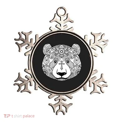 Sugar Flower Grey Style Panda Bear Ornament