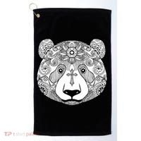 Sugar Flower Grey Style Panda Bear Golf Towel thumb 0