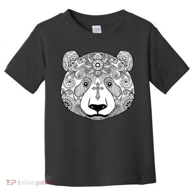 Sugar Flower Grey Style Panda Bear Toddler T-Shirt