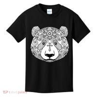 Sugar Flower Grey Style Panda Bear Kids T-Shirt thumb 0