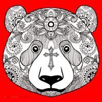 Sugar Flower Grey Style Panda Bear Santa Hat thumb 1
