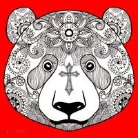 Sugar Flower Grey Style Panda Bear Santa Hat thumb 1