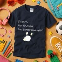 Sugar No Thanks I'm Sweet Enough Kids T-Shirt thumb 3