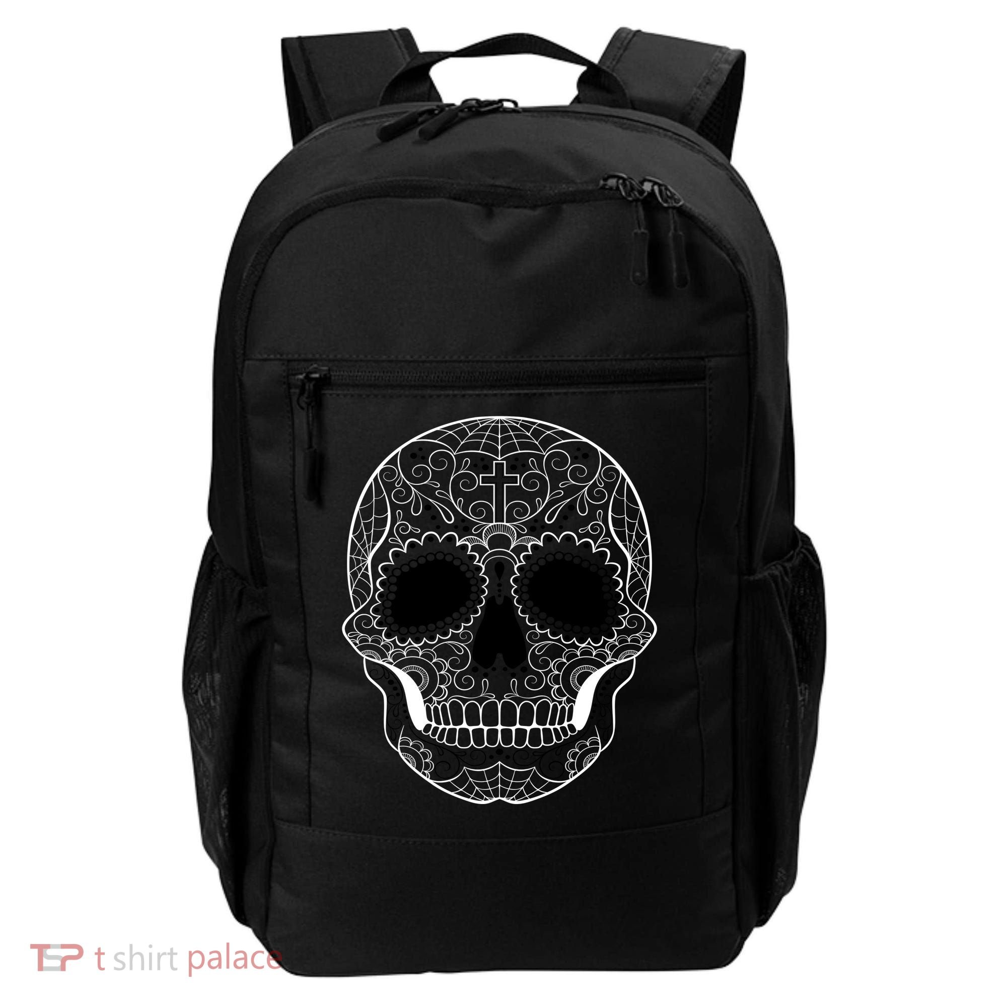 Sugar Skull Black & White Day of the Dead Backpack