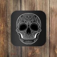 Sugar Skull Black & White Day of the Dead Coaster thumb 0