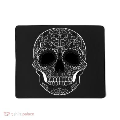 Sugar Skull Black & White Day of the Dead Mousepad