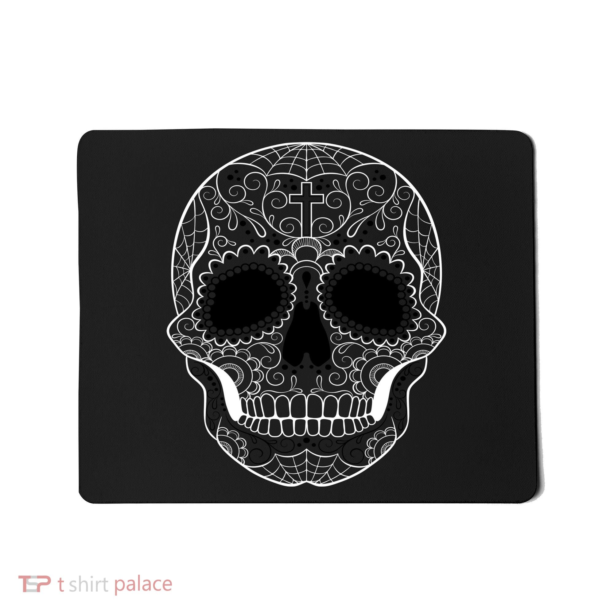 Sugar Skull Black & White Day of the Dead Mousepad