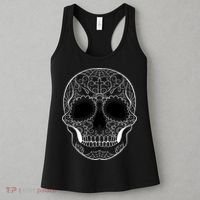 Sugar Skull Black & White Day of the Dead Women's Tank Top thumb 3