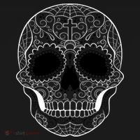 Sugar Skull Black & White Day of the Dead Baby Bodysuit thumb 2