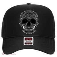 Sugar Skull Black & White Day of the Dead Hat thumb 0