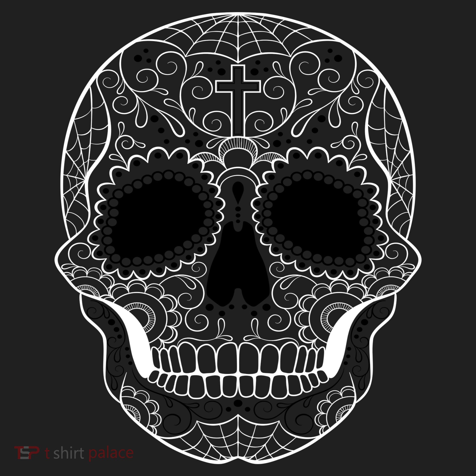 Sugar Skull Black & White Day of the Dead Hat