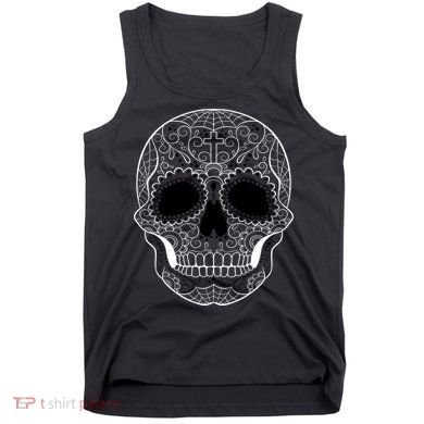 Sugar Skull Black & White Day of the Dead Tank Top