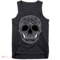 Sugar Skull Black & White Day of the Dead Tank Top thumb 0