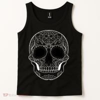 Sugar Skull Black & White Day of the Dead Tank Top thumb 2