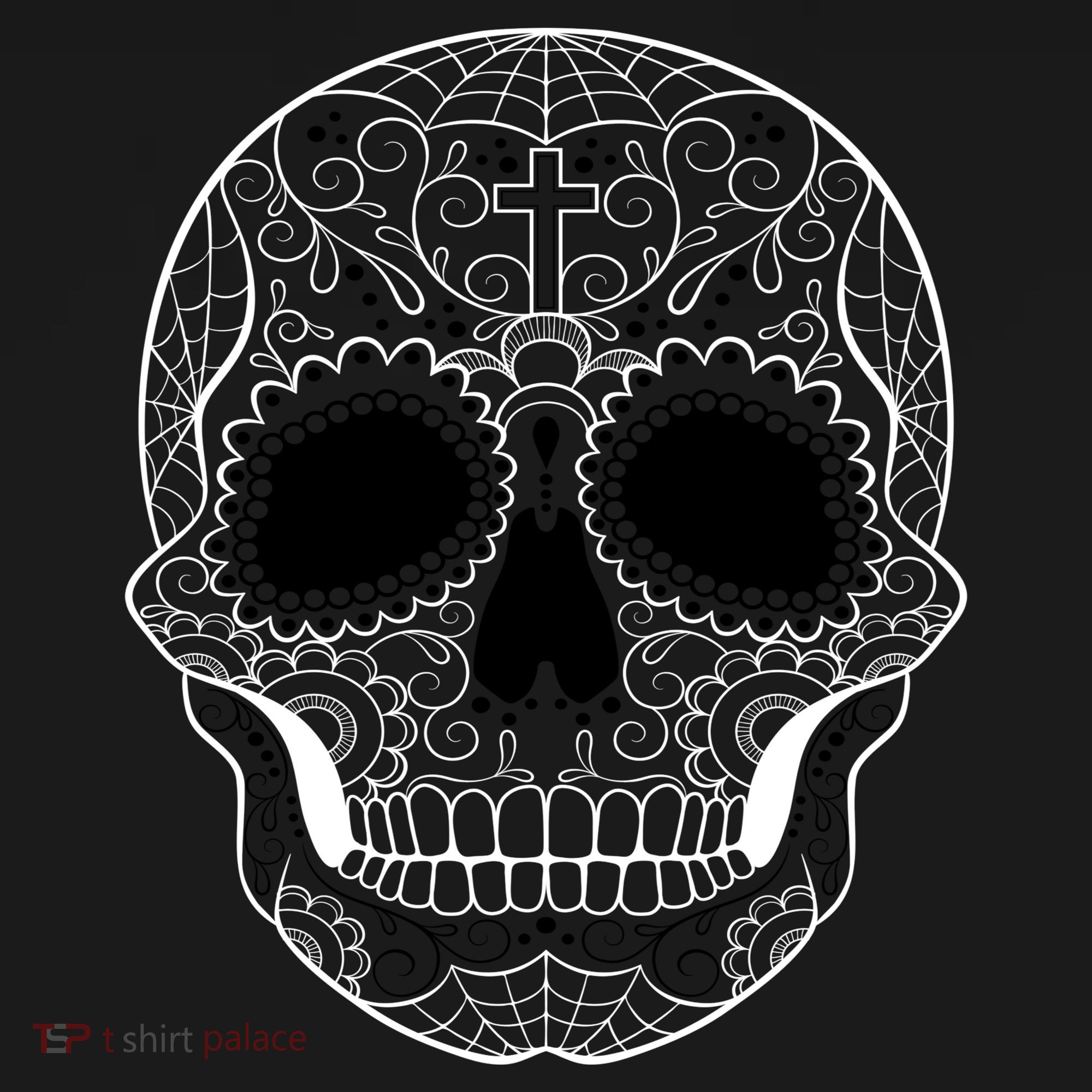 Sugar Skull Black & White Day of the Dead Visor