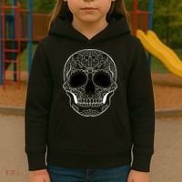 Sugar Skull Black & White Day of the Dead Kids Hoodie thumb 3