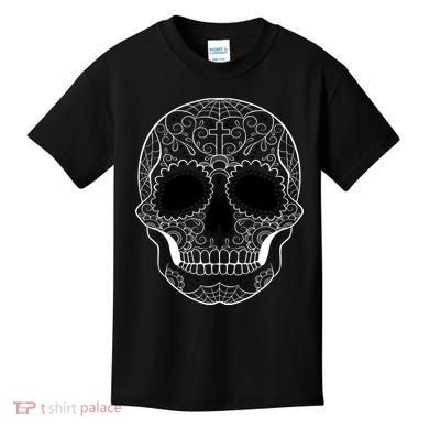 Sugar Skull Black & White Day of the Dead Kids T-Shirt