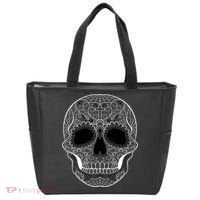 Sugar Skull Black & White Day of the Dead Tote Bag thumb 0