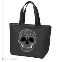 Sugar Skull Black & White Day of the Dead Tote Bag thumb 3