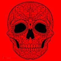 Sugar Skull Black & White Day of the Dead Santa Hat thumb 1