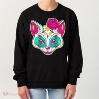 Sugar Skull Cat Women's Sweatshirt thumb 0