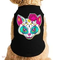 Sugar Skull Cat Doggie Tank thumb 0