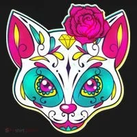 Sugar Skull Cat Doggie Tank thumb 4