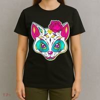 Sugar Skull Cat T-Shirt thumb 4