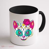 Sugar Skull Cat Coffee Mug thumb 1