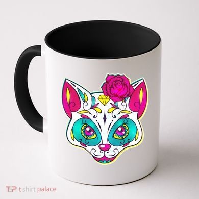 Sugar Skull Cat Coffee Mug