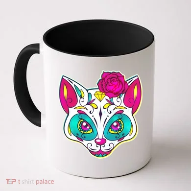 Sugar Skull Cat Coffee Mug