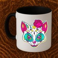Sugar Skull Cat Coffee Mug thumb 2