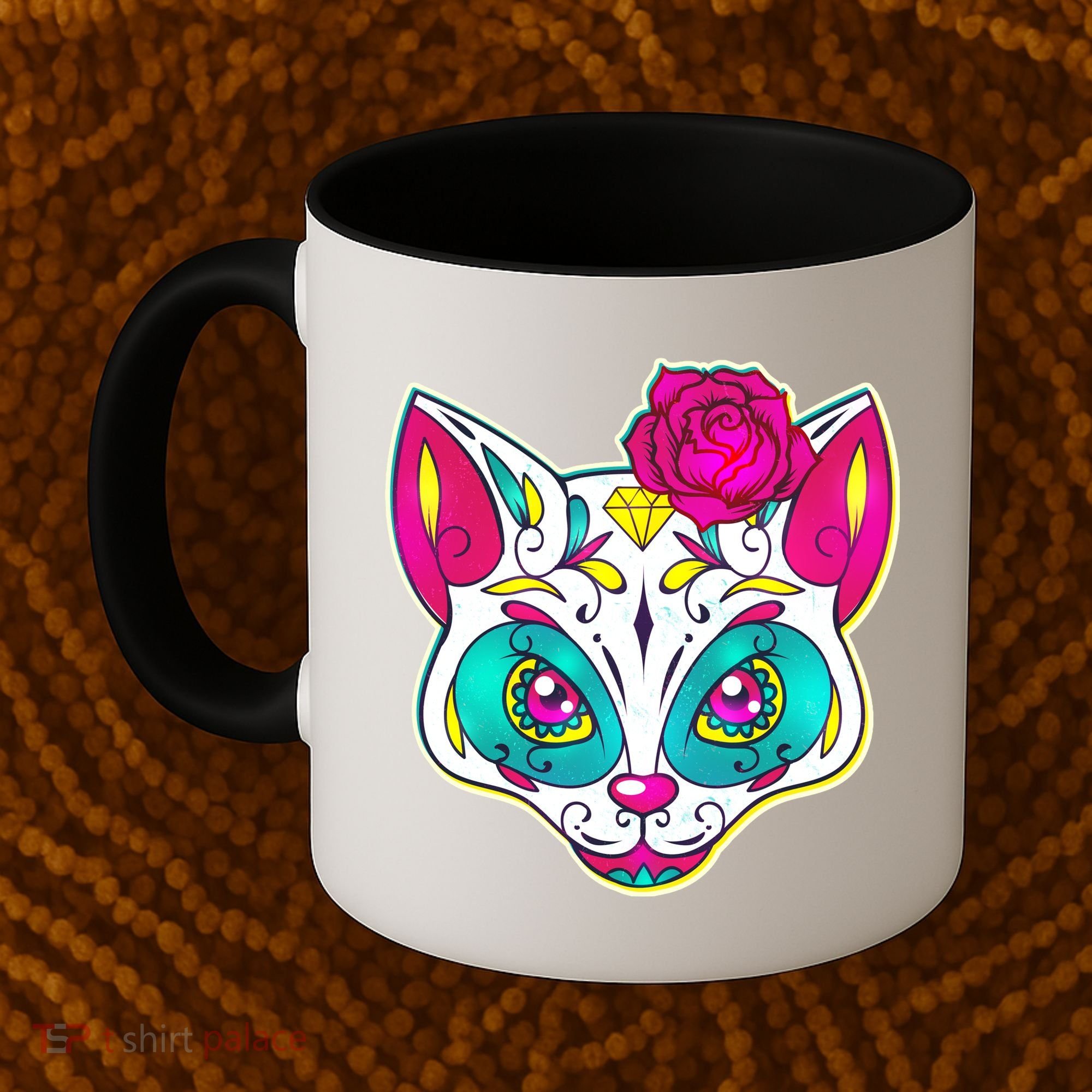 Sugar Skull Cat Coffee Mug