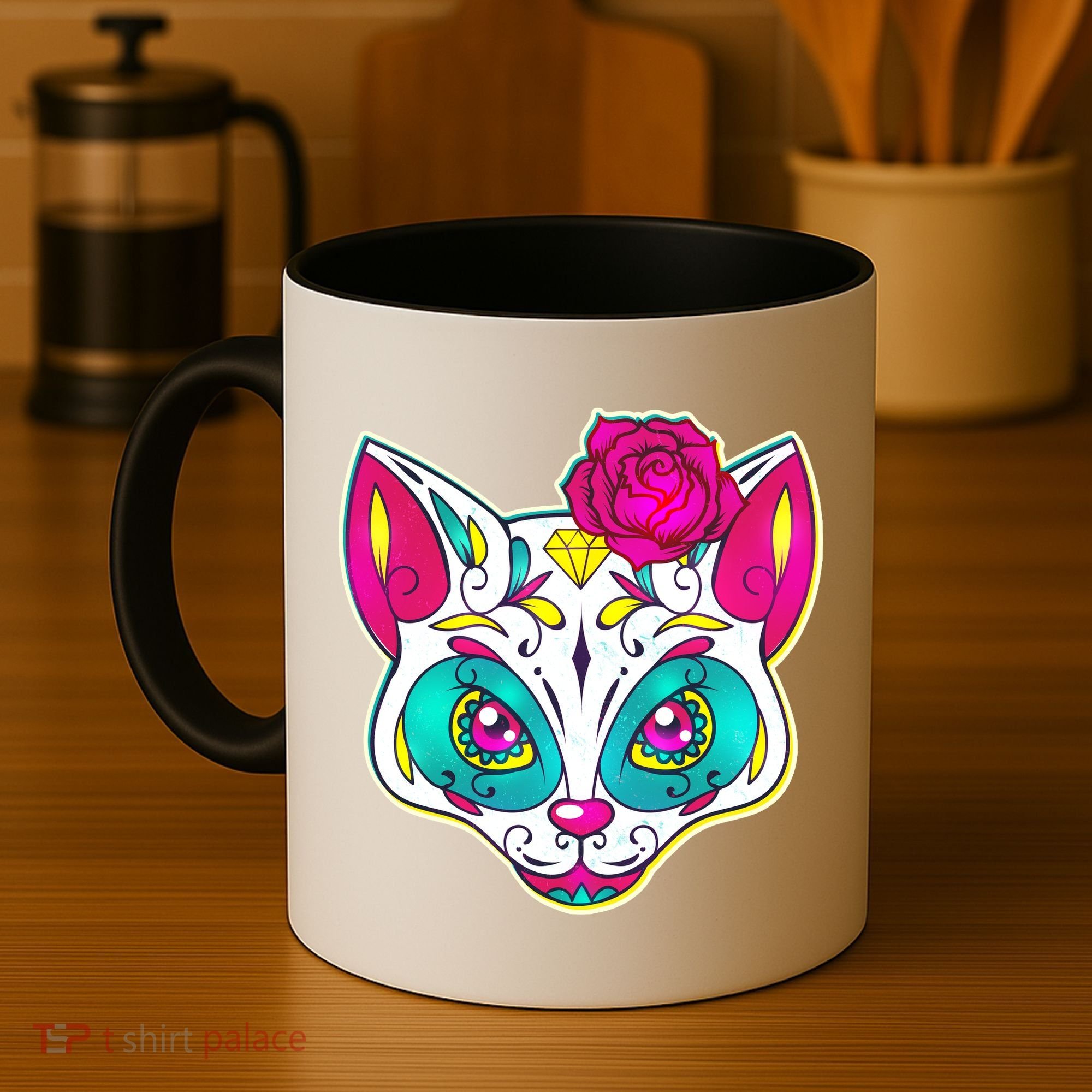 Sugar Skull Cat Coffee Mug