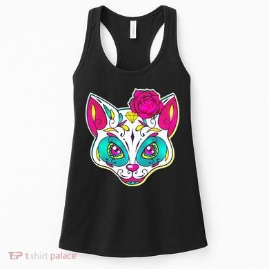 Sugar Skull Cat Women's Tank Top