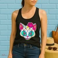 Sugar Skull Cat Women's Tank Top thumb 2