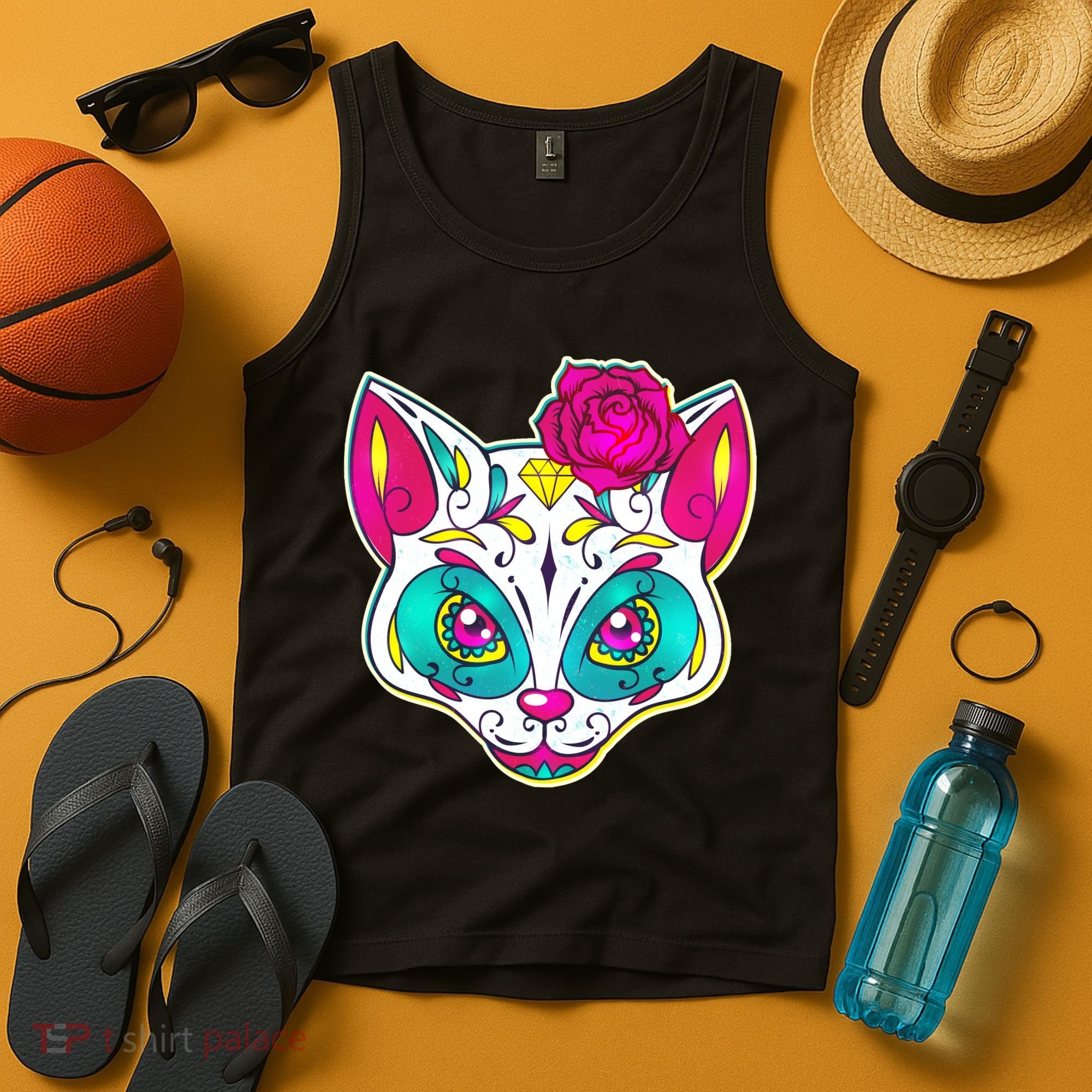 Sugar Skull Cat Tank Top