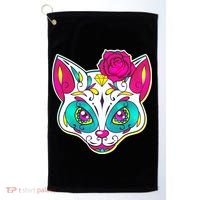 Sugar Skull Cat Golf Towel thumb 0
