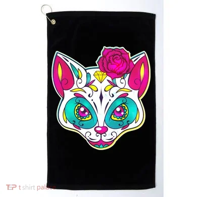Sugar Skull Cat Golf Towel