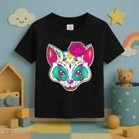 Sugar Skull Cat Toddler T-Shirt thumb 3