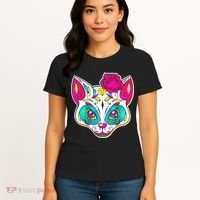 Sugar Skull Cat Women's T-Shirt thumb 4