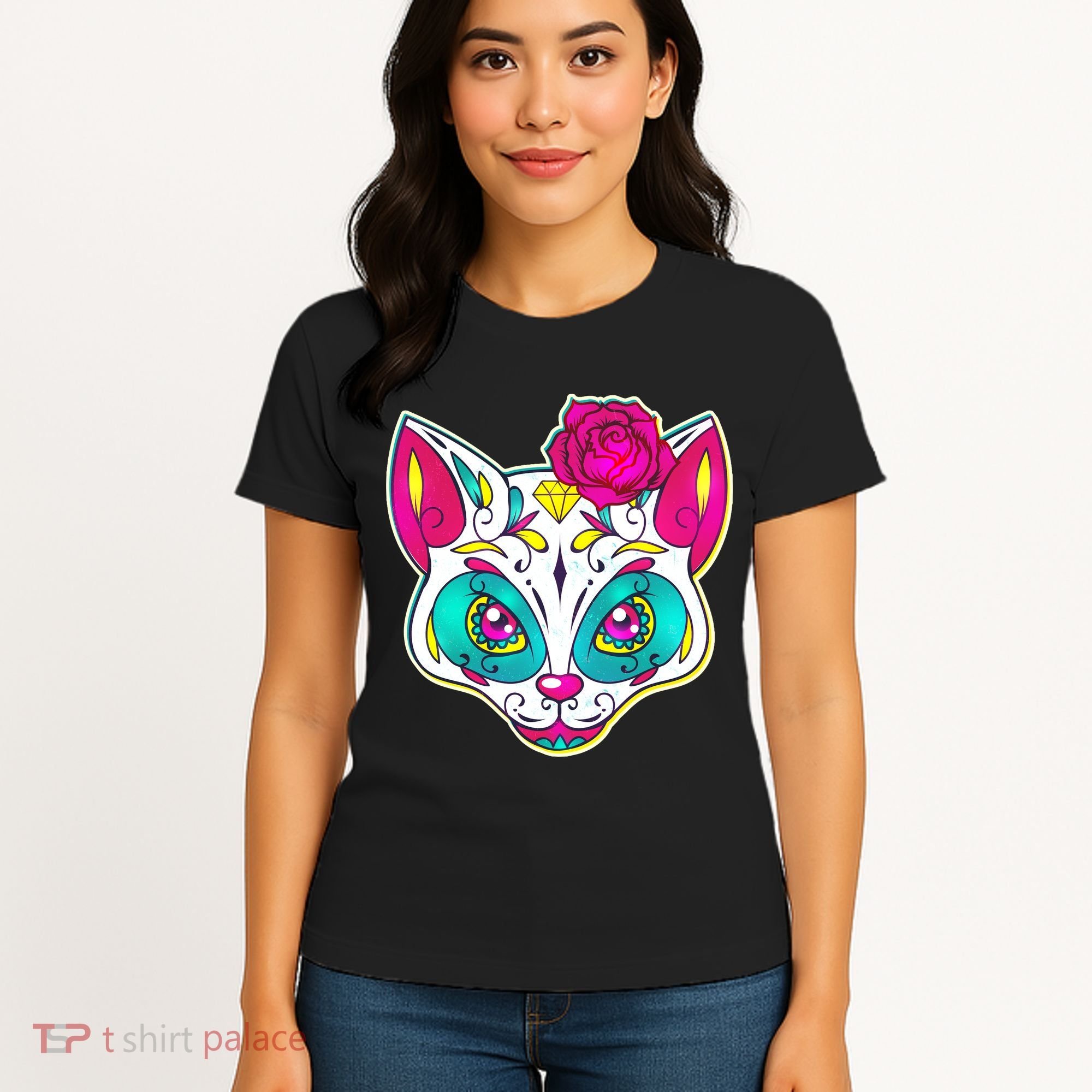Sugar Skull Cat Women's T-Shirt
