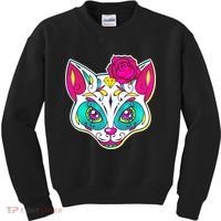 Sugar Skull Cat Kids Sweatshirt thumb 0