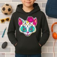 Sugar Skull Cat Kids Hoodie thumb 2