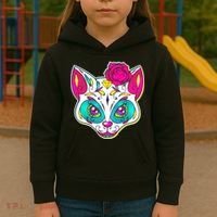 Sugar Skull Cat Kids Hoodie thumb 3